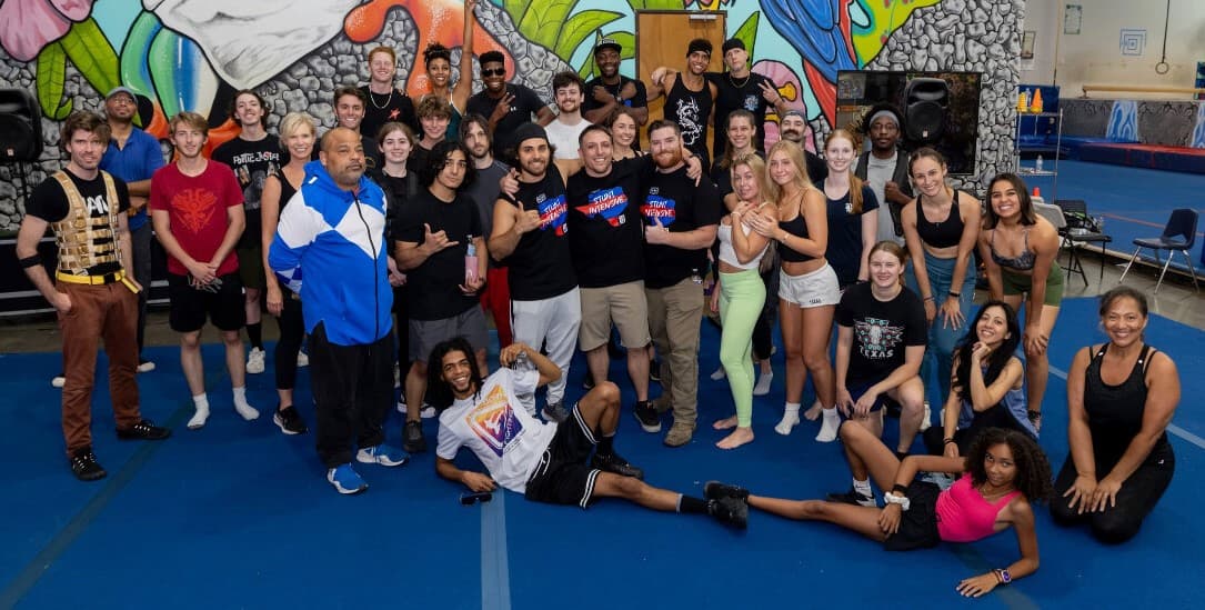 Group photo of participants and instructors at the Austin Action Fest Stunt Intensive Year 1